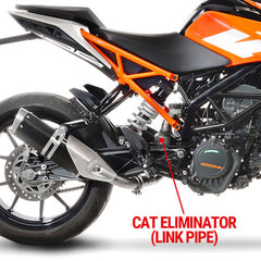 LV LINK PIPE (CAT ELIM.) | STAINLESS | DUKE/RC 125>390 / SVART/VIT 401 '17>'23 (orig. & LV exhaust)