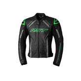 RSJL2977 S-1 CE LEATHER JACKET BLACK-GREY-NEON GREEN (82)