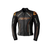 RSJL2977 S-1 CE LEATHER JACKET BLACK-GREY-NEON ORANGE (83)