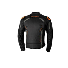 RSJL2977 S-1 CE LEATHER JACKET BLACK-GREY-NEON ORANGE (83)