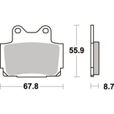 SBS 570HF FRONT/REAR PADS | CERAMIC STREET