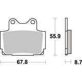 SBS 570HF FRONT/REAR PADS | CERAMIC STREET