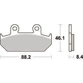 SBS 600HF FRONT/REAR PADS | CERAMIC STREET