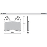 SBS 802RSI FRONT/REAR PADS | SINTER OFF ROAD RACE
