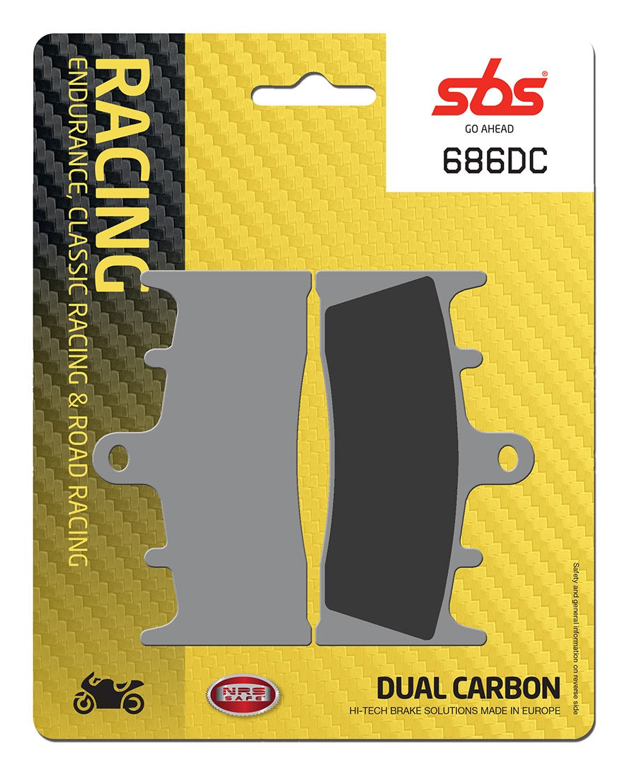 SBS FRICTION - Dual Carbon Front Brake Pads - (Track Use) - 686DC-