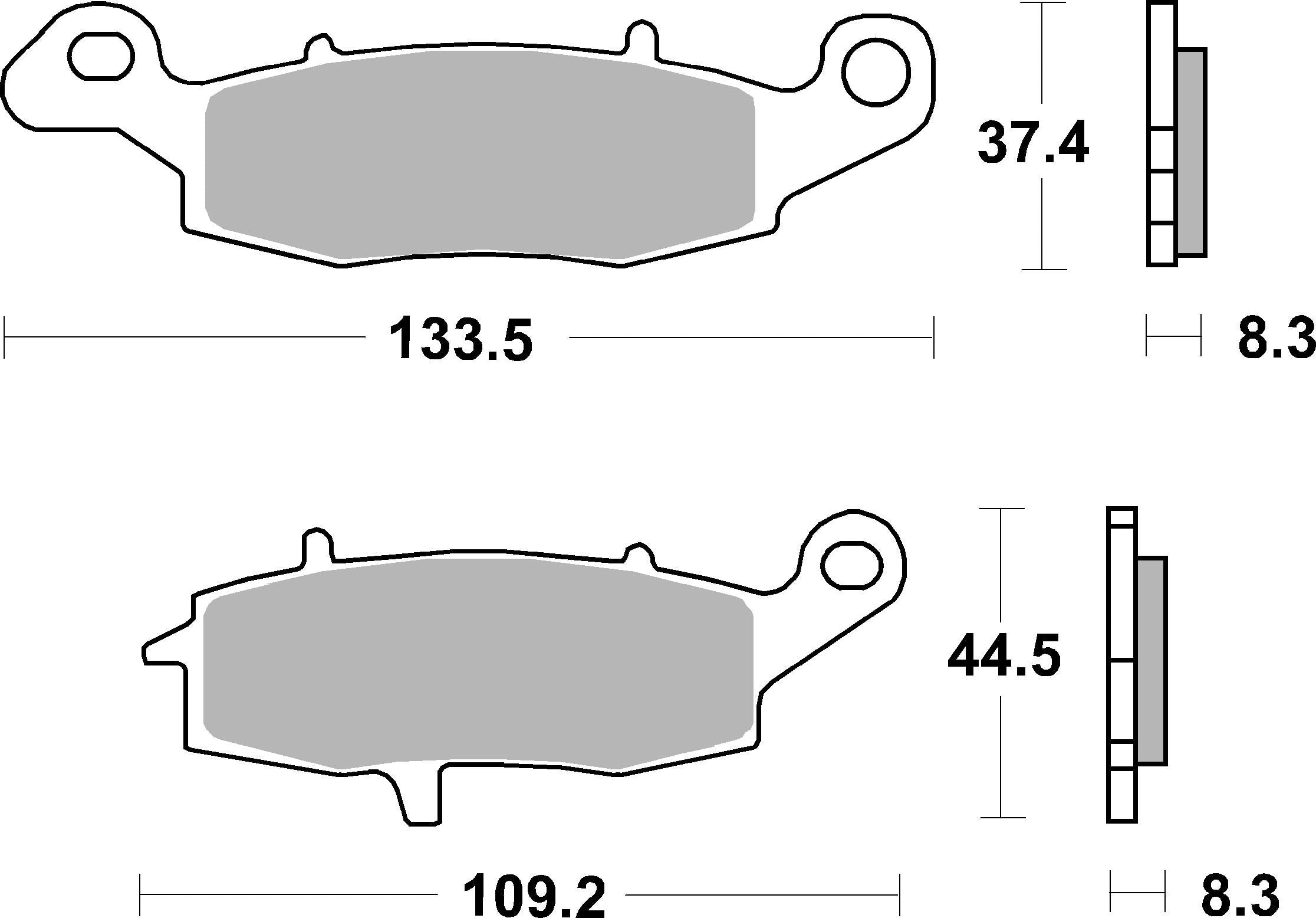SBS FRICTION - Ceramic Front / Rear Brake Pads - 704HF-