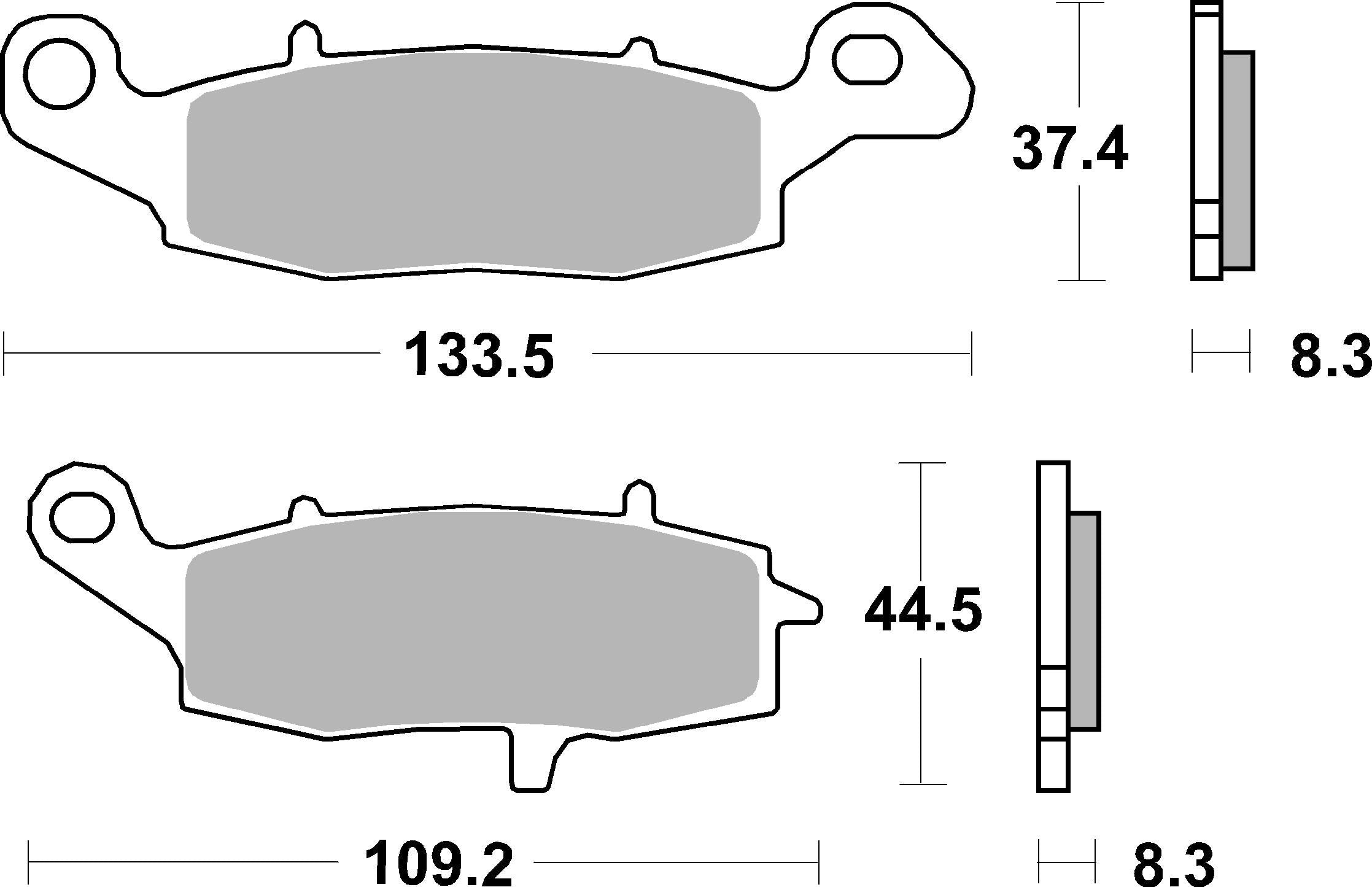 SBS FRICTION - Ceramic Front / Rear Brake Pads - 705HF-