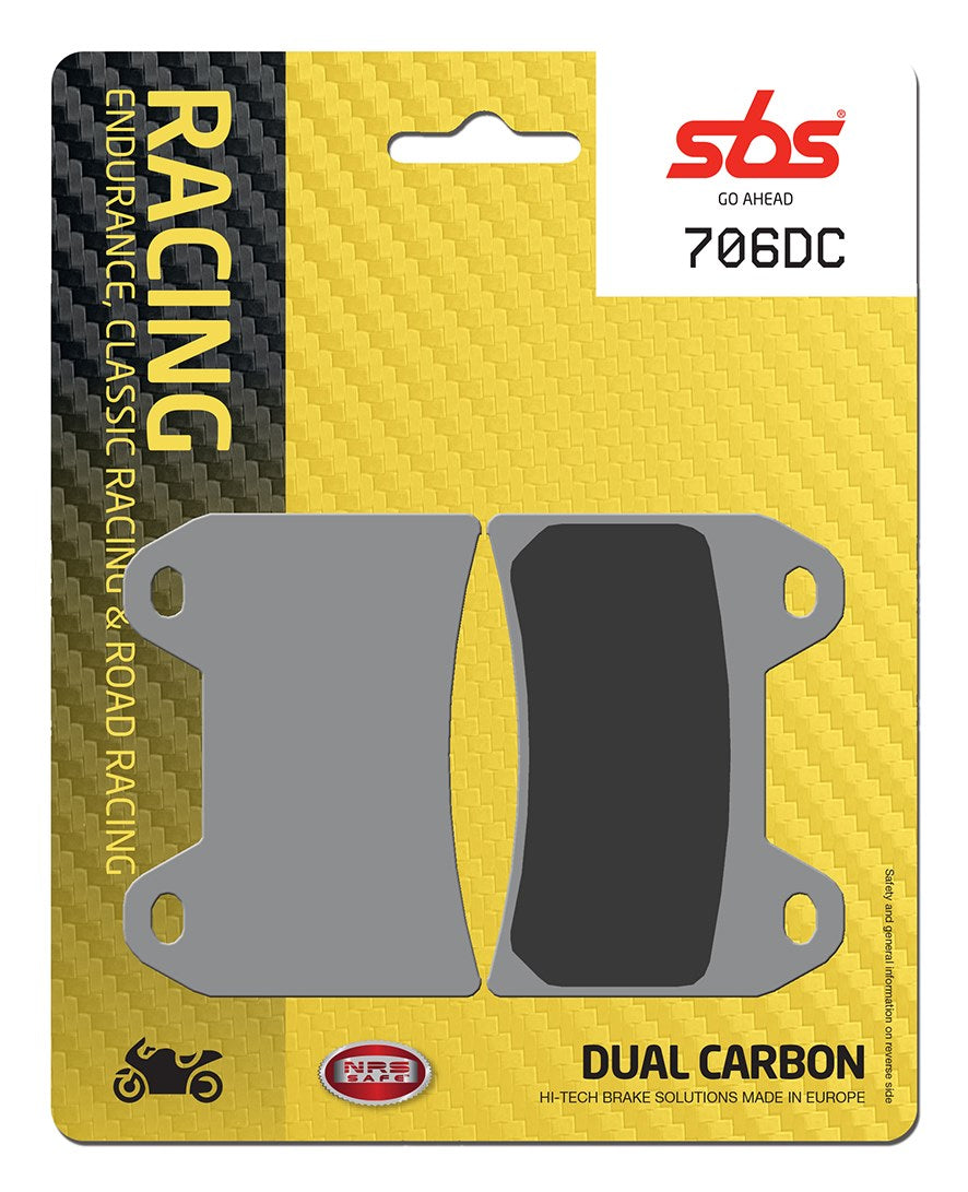 SBS FRICTION - Dual Carbon Front Brake Pads - (Track Use) - 706DC-