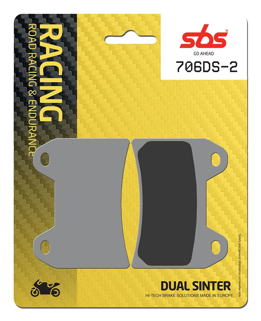SBS FRICTION - Dual Sinter Front Racing Brake Pads - Moto2, 3 & WSBK SPEC - 706DS2-