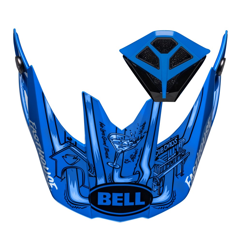 Bell S/P - Moto-10 Peak M/Piece Kit Fasthouse Day IN the Dirt 23 LE M/G BLU/GRY