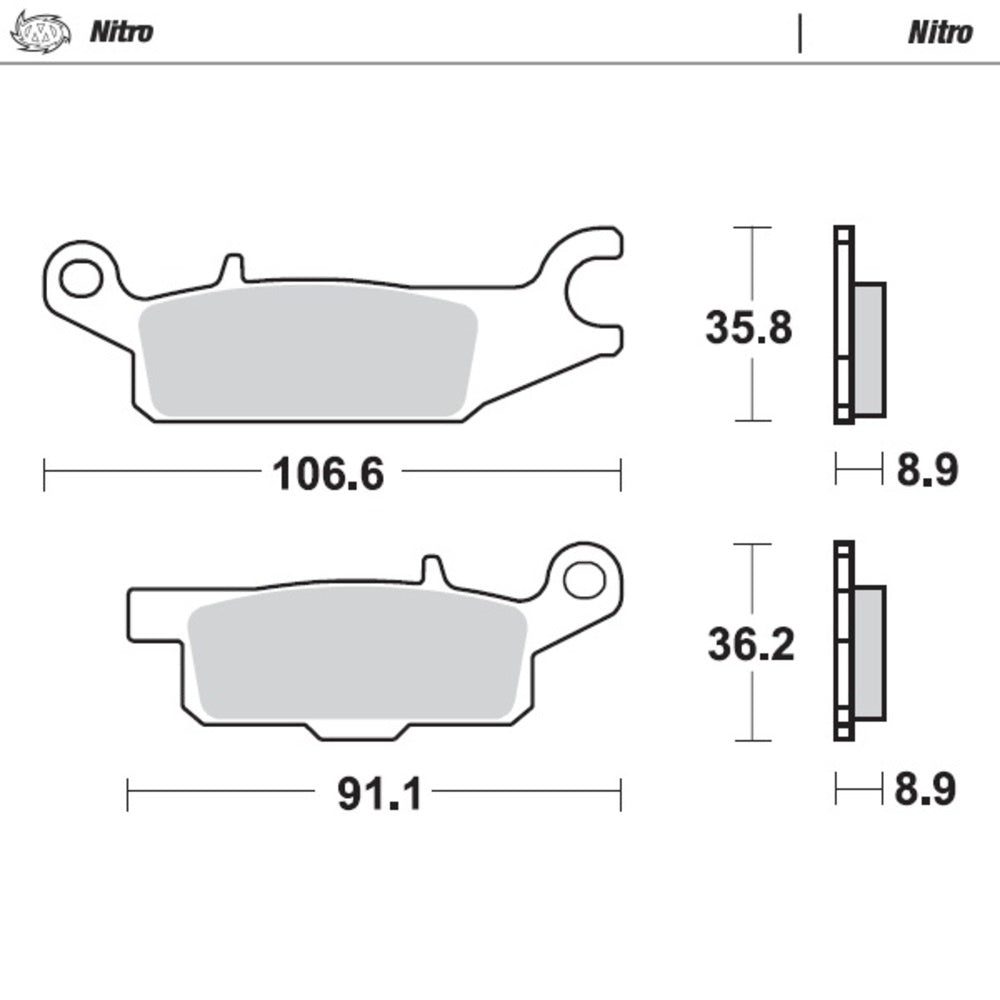 Moto-Master Nitro Sintered Brake Pad (FD0428)