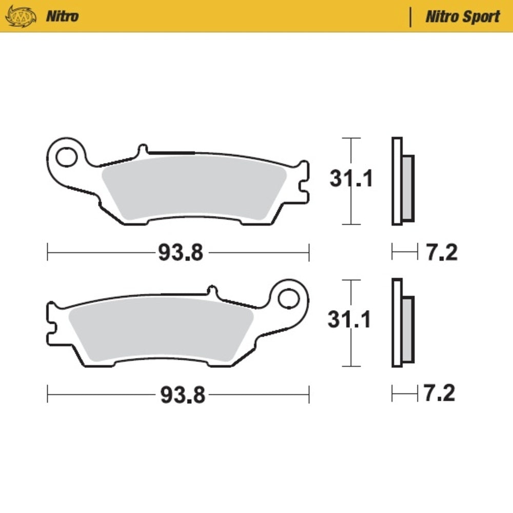 Moto-Master Nitro Sport Sintered Brake Pad (FD0411)