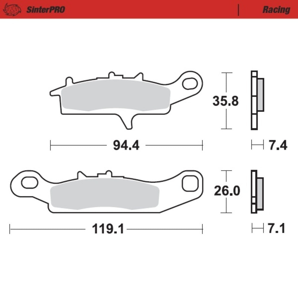 Moto-Master SinterPRO Racing Brake Pad (FD0374)
