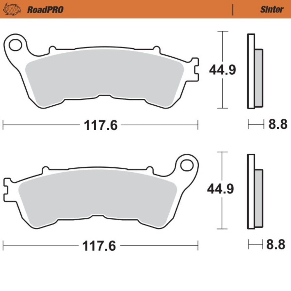 Moto-Master RoadPRO Sinter Rear Brake Pad (FD0385)