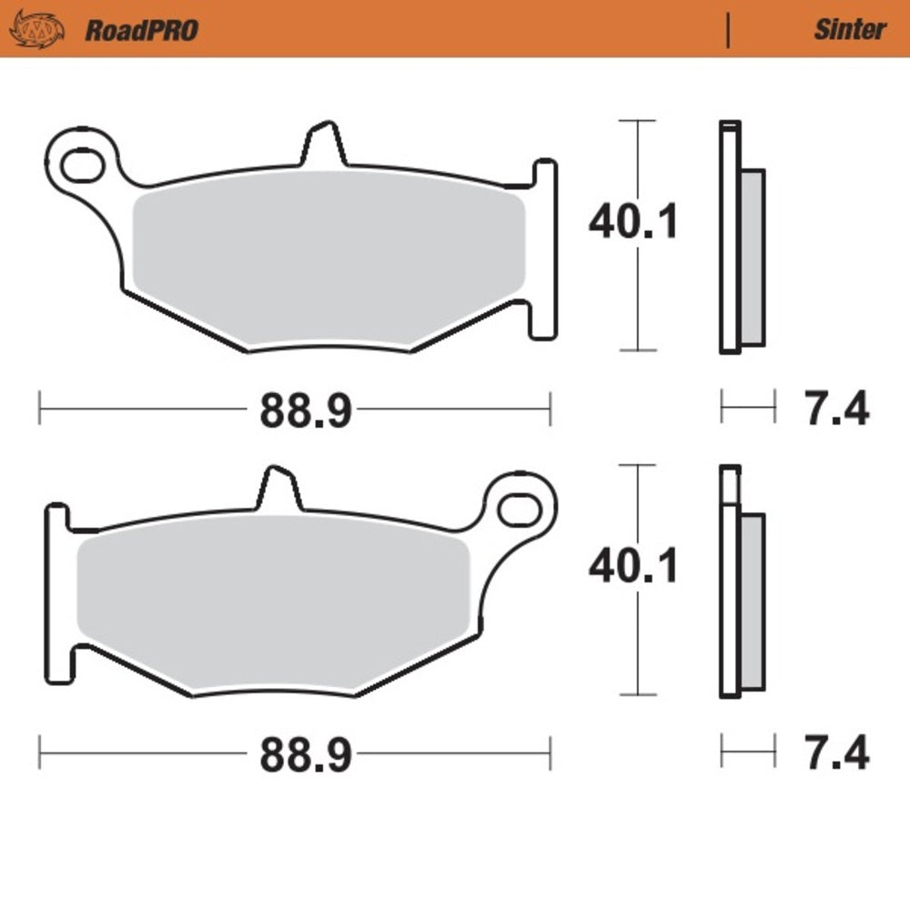 Moto-Master RoadPRO Sinter Rear Brake Pad (FD0402)
