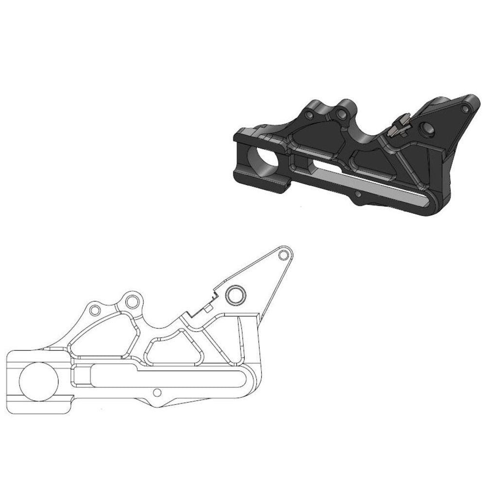 Moto-Master Caliper Adapter Bracket - Black Rear 240mm (Factory Disc)(Magura Caliper)