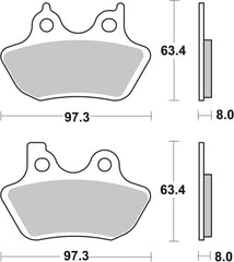 SBS FRICTION - Carbon Tech Front / Rear H-D Brake Pads - 826H.CT-