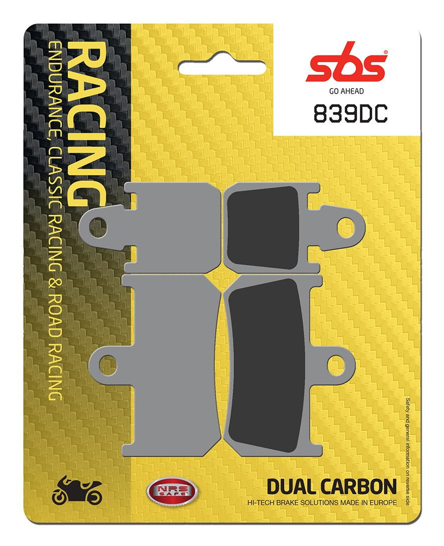 SBS FRICTION - Dual Carbon Front Brake Pads - (Track Use) - 839DC-