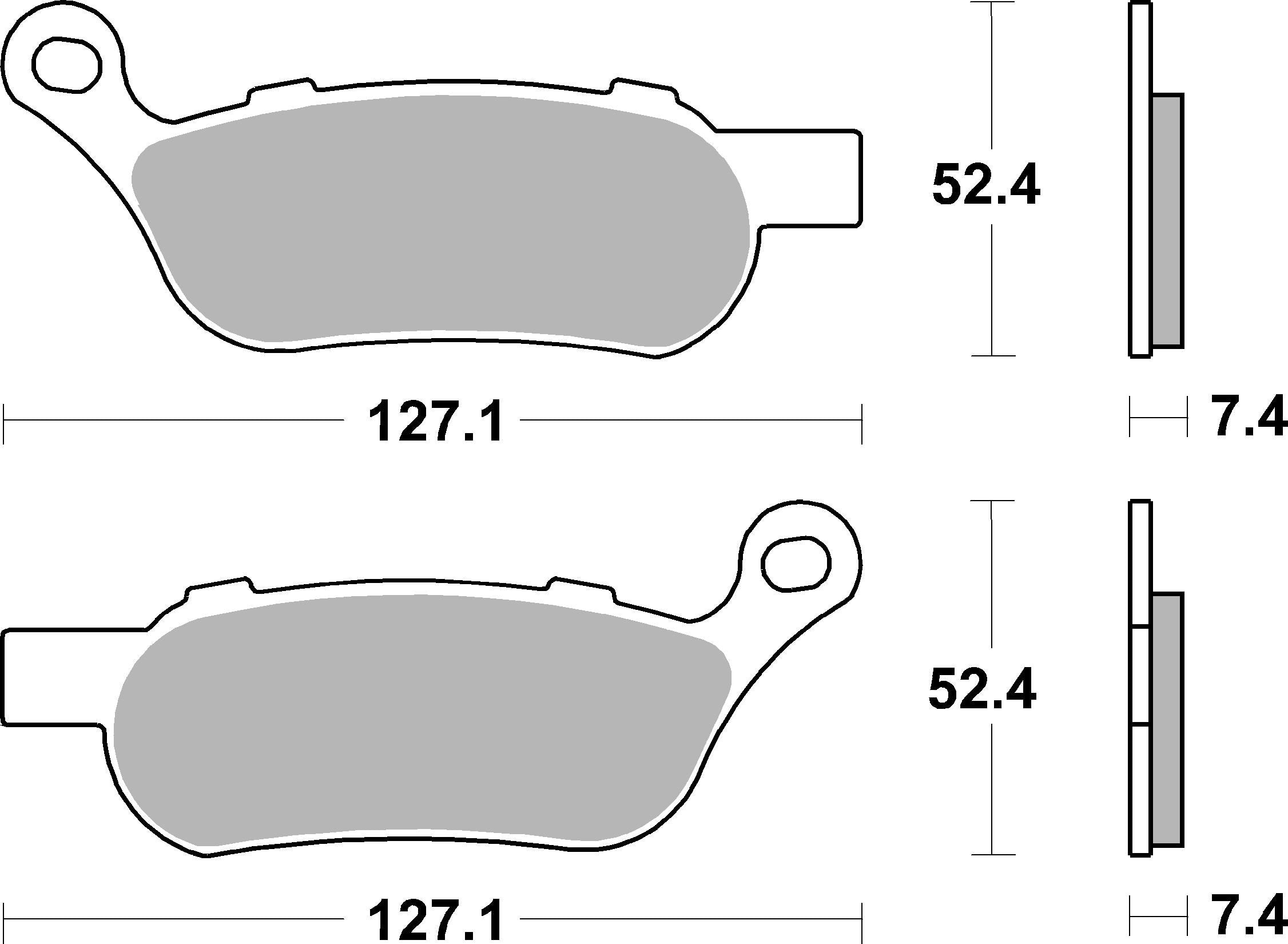 SBS FRICTION - Ceramic Rear H-D Brake Pads - 854H.HF-