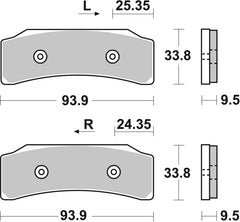 SBS FRICTION - Dual Sinter Front Racing Brake Pads - Moto2, 3 & WSBK SPEC - 909DS-