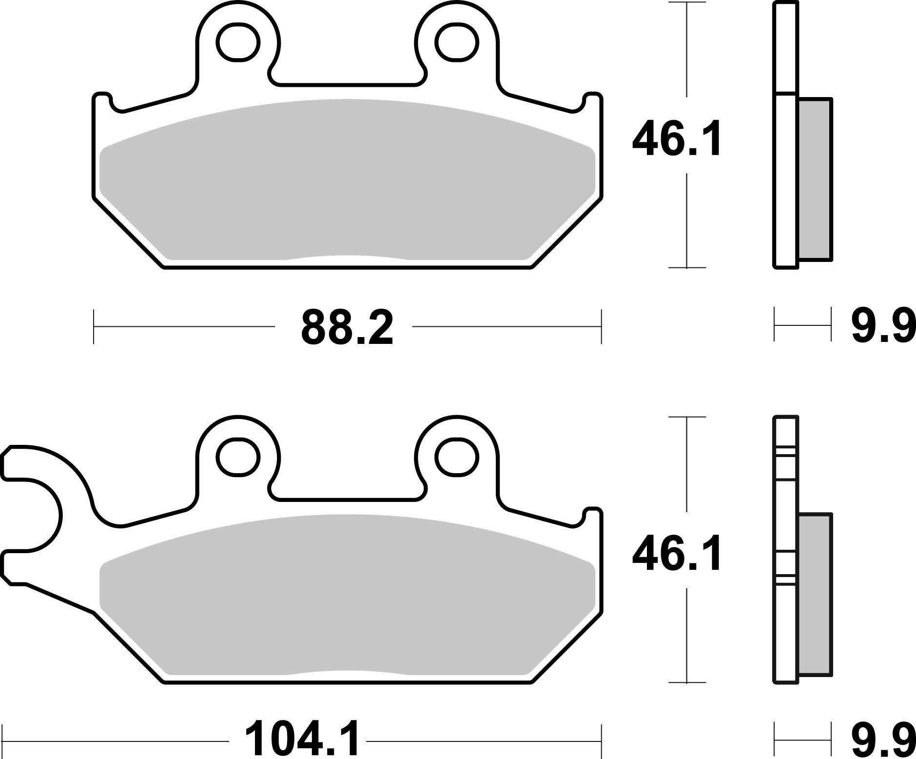 SBS FRICTION - Evo Sinter Front ATV Brake Pads - 972PSI-