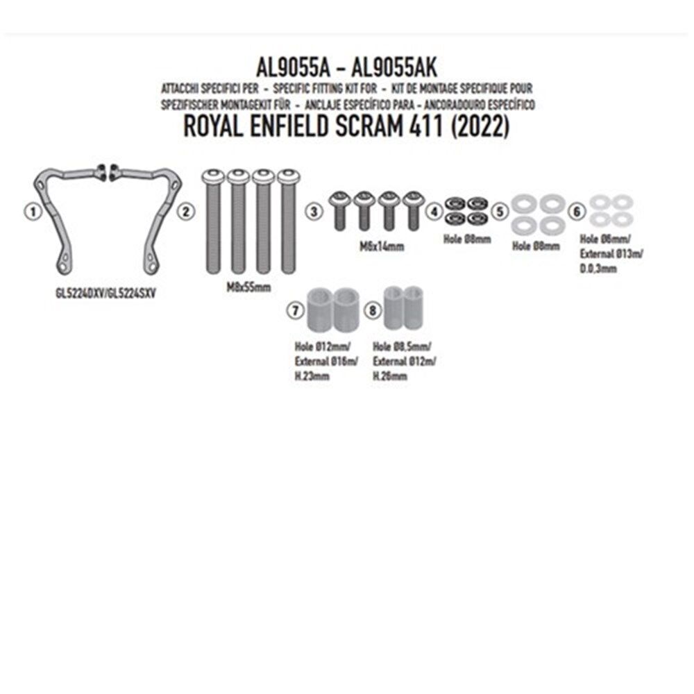 GIVI SPECIFIC WINDSCREEN FITTING KIT - ROYAL ENFIELD SCRAM 411 22-24 (NEEDS SCREEN 100AL 100ALB 140A 140S)