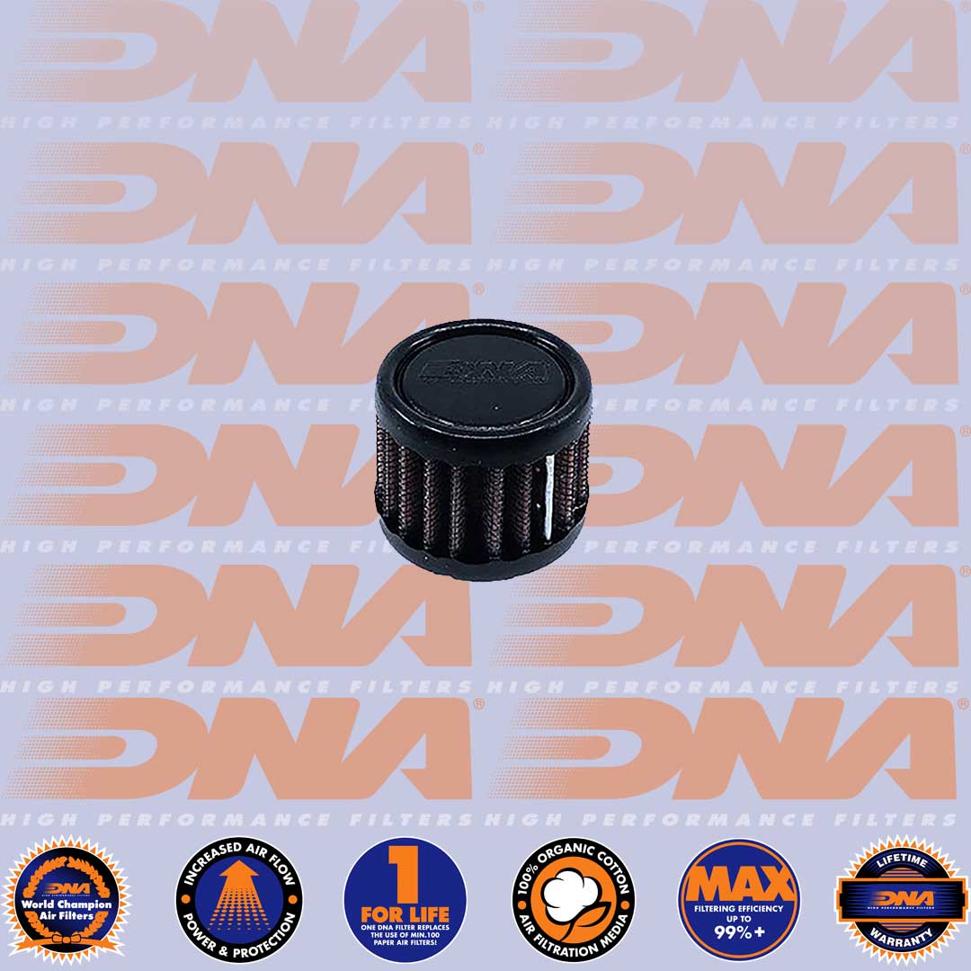 DNA FILTERS FEMALE ROUND RUBBER TOP 16mm INLET 52mm LENGTH AIR FILTER - CV-1600