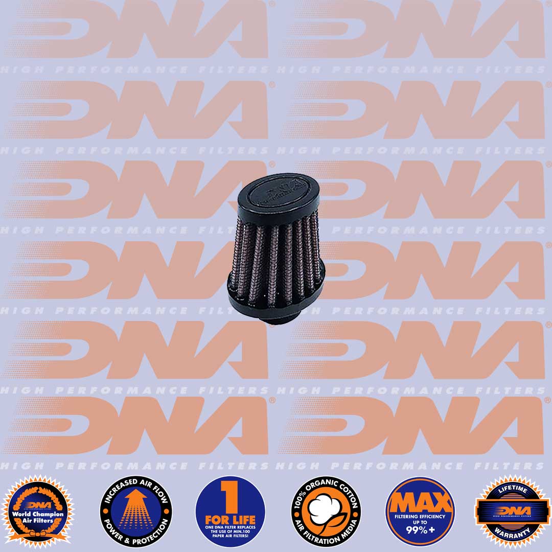DNA FILTERS FEMALE OVAL RUBBER TOP 20mm INLET 53mm LENGTH AIR FILTER - CVO-2000