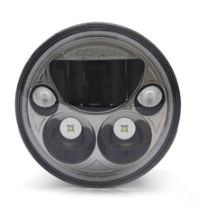 Denali M5 E-Mark LED Headlight Module - 5.75 Round, Black Chrome