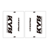 DRC Motion Front Fork Outer Decals- KYB 14 - Clear/Black/White