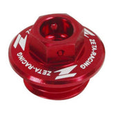 Zeta Oil Filler Plug - Honda CR / CRF, Yamaha YZ / YZF / WRF, Kawasaki KLX - Red