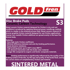 GOLDfren Brake Pads GF101 - S3
