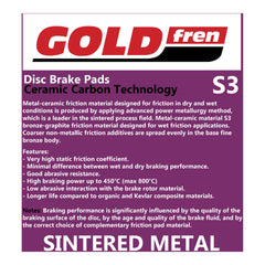 GOLDfren Brake Pads Sintered Sports GF152 - S3 ( PH253 )