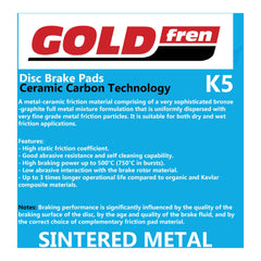 GOLDfren Brake Pads Off-Road Racing GF167 - K5 ( PR282 )