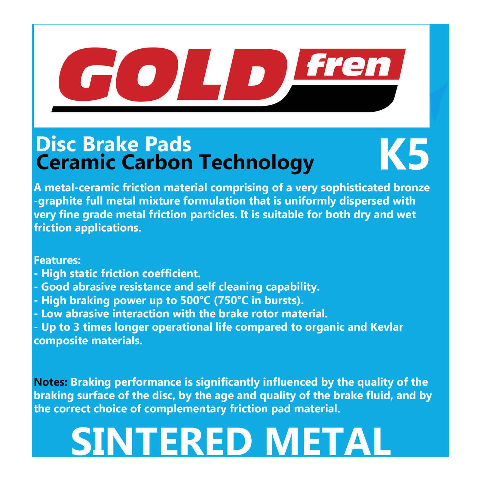 GOLDfren Brake Pads Off-Road Racing GF340 - K5 ( PR413 )