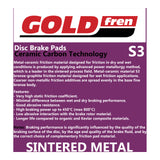 GOLDfren Brake Pads GF365 - S3