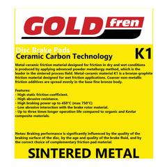 GOLDfren Brake Pads GF376 - K1