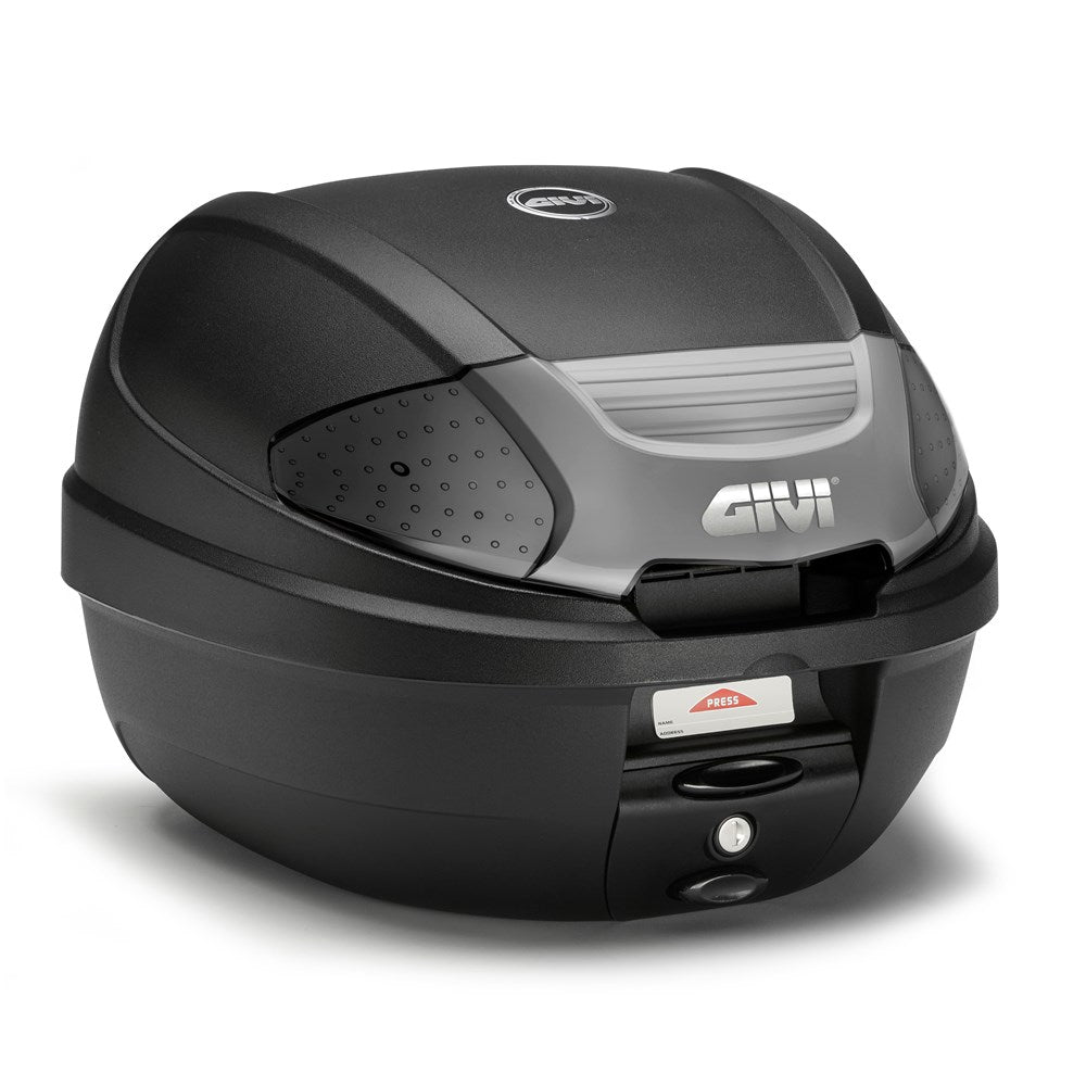 GIVI MONOLOCK TOPCASE 30L TECH BLACK/CLEAR - INCLUDES UNIVERSAL PLATE