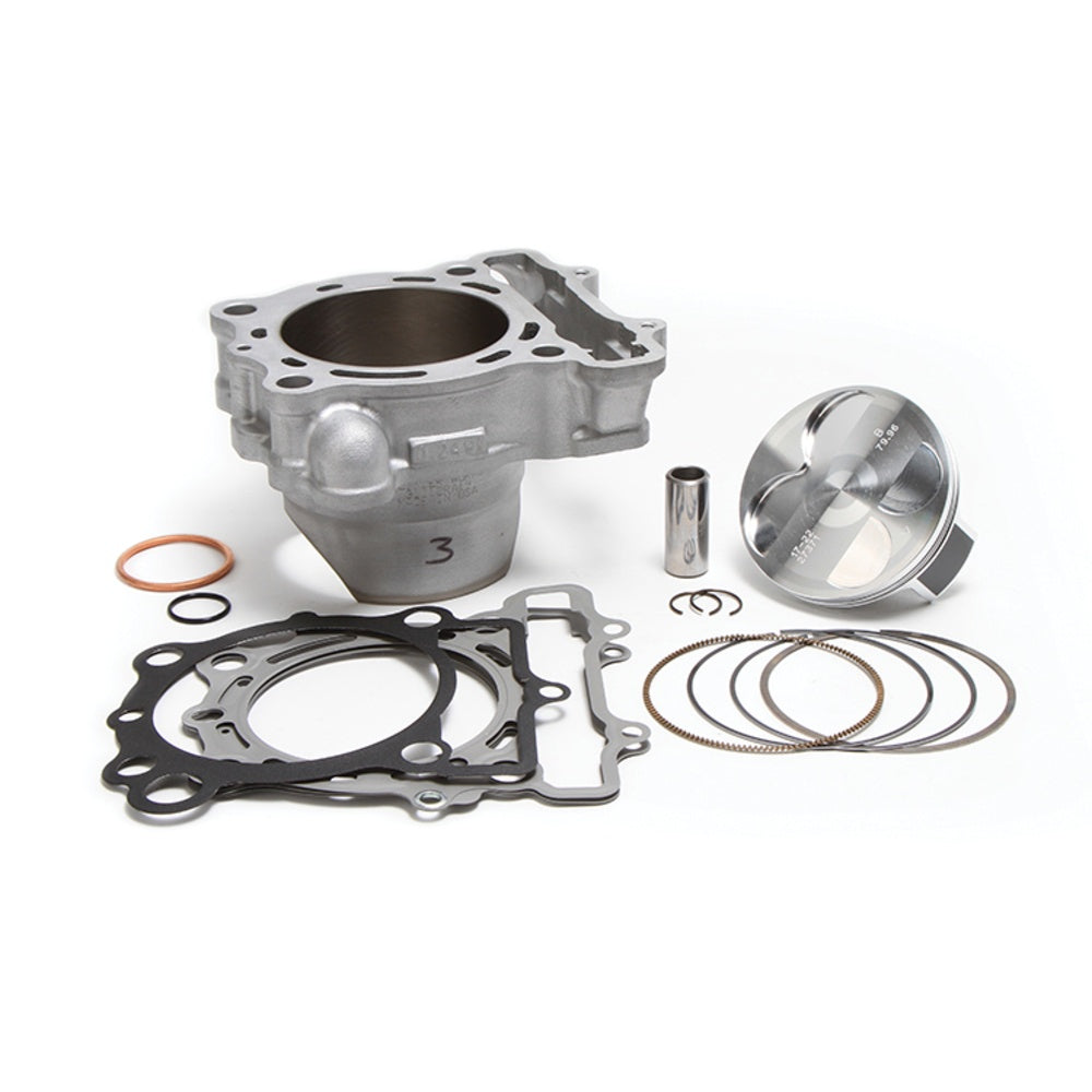 Big Bore Cylinder Kit - Kawasaki +3mm Big Bore Cylinder Kit. 13.7:1 comp. 80mm. Includes (Cylinder, Piston Kit, & Top-End Gasket Kit). Uses Vertex #24237.