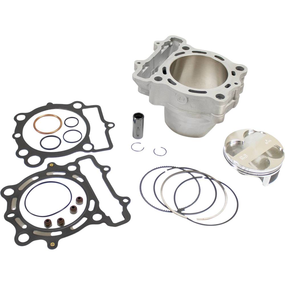 Big Bore Cylinder Kit - Kawasaki +3mm Big Bore Cylinder Kit. 14.1:1 comp. 81mm. Includes (Cylinder, Piston Kit, & Top-End Gasket Kit). Uses Vertex #24637.