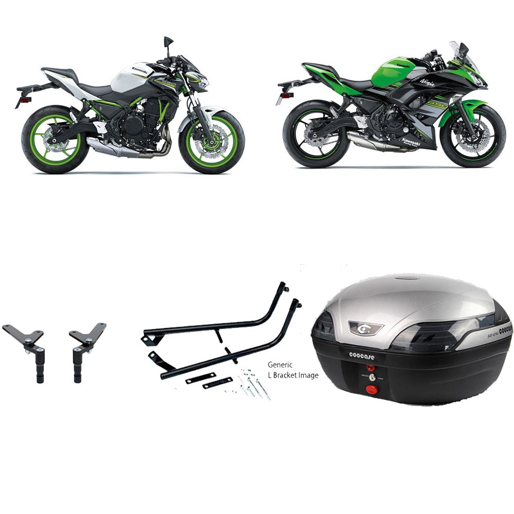 S48 Astra Silver Topbox Kit NINJA 650 & Z 650 17-24 - K117S48BPSIL