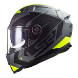 LS2 FF811 Vector II Splitter - Matte Titanium / Hi-Vis Yellow 06