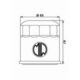 MIW OIL FILTER PO22002 (HF199) INDIAN/POLARIS
