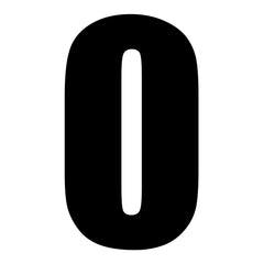 Whites Race Number - Black #0 (10 Pack)