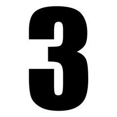 Whites Race Number - Black #3 (10 Pack)