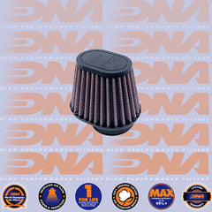 DNA FILTERS RUBBER TOP OVAL CLAMP ON 49mm INLET 80mm LENGTH AIR FILTER - OV-4900-80