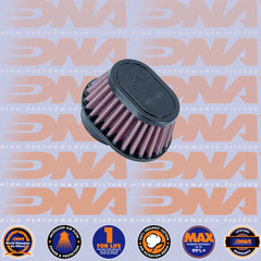 DNA FILTERS RUBBER TOP OVAL CLAMP ON 51mm INLET 50mm LENGTH AIR FILTER - OV-5100-SHORT