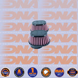 DNA FILTERS RUBBER TOP OVAL CLAMP ON 51mm INLET 50mm LENGTH AIR FILTER x 2 - OV-5402-SHORT