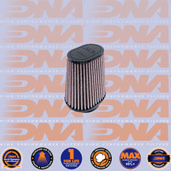 DNA FILTERS RUBBER TOP OVAL CLAMP ON 62mm INLET 123mm LENGTH AIR FILTER - OV-6200-120