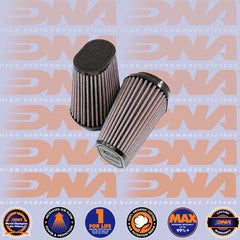DNA FILTERS RUBBER TOP OVAL CLAMP ON 66mm INLET 80mm LENGTH AIR FILTER - OV-6600-80